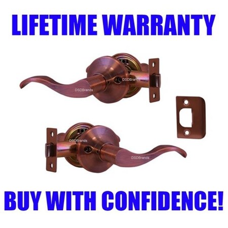 Constructor Constructor Prelude Passage Lever Door Lock with Knob Handle Lockset; Antique Copper CON-PRE-AC-PS